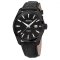 Čierne pánske hodinky Epos s koženým opaskom Passion 3401.132.25.15.25 43 MM Automatic