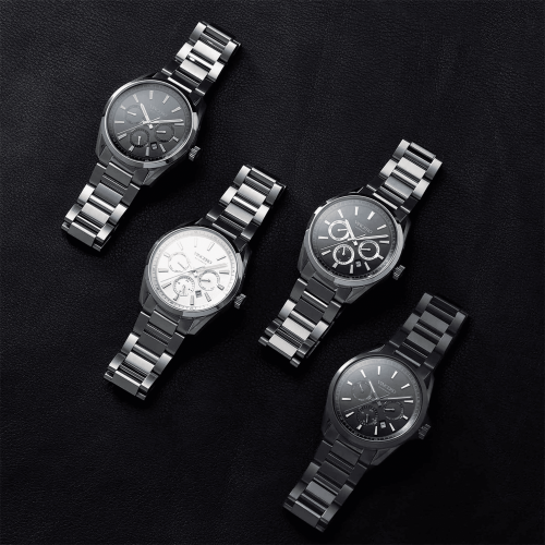 Zilveren heren Vincero horloge met stalen band The Reserve Automatic Dark Olive/Silver 41MM