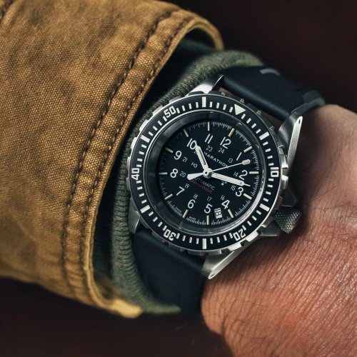 Orologio da uomo Marathon Watches in colore argento con cinturino in acciaio Large Diver's 41MM Automatic