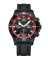 Zwarte kleur herenhorloge van Swiss Military Hanowa met een rubberen band Sports Chronograph SM34067.14 42,5MM