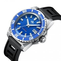 Montre Phoibos Watches pour homme de couleur argent avec bracelet en caoutchouc Levithan PY032B DLC 500M - Automatic 45MM