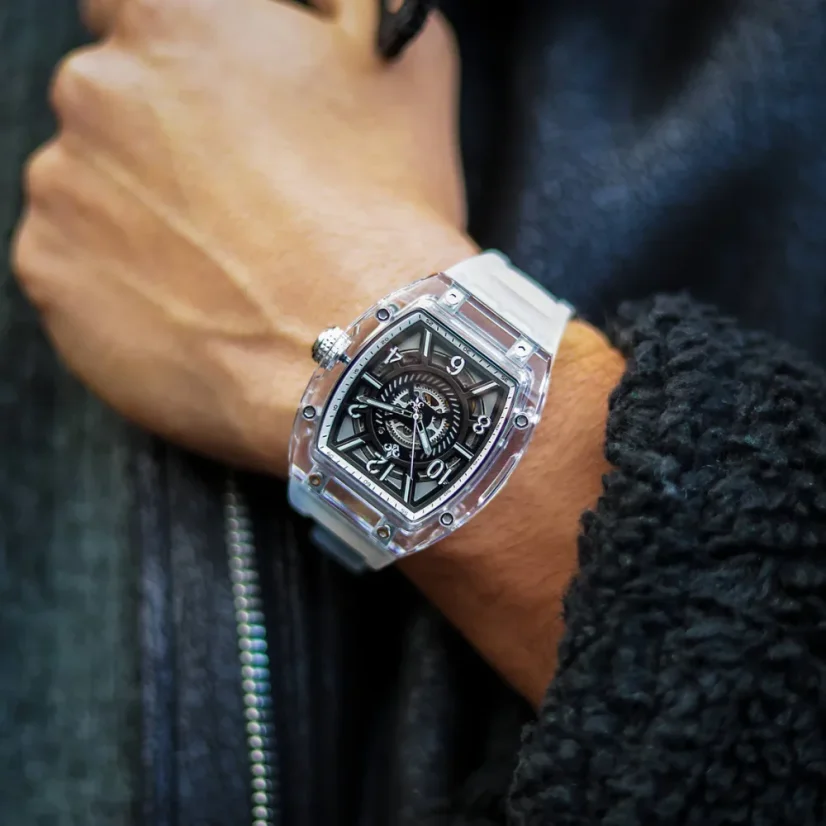 Christian　オリエント Men's silver Ralph Christian watch with a rubber band The