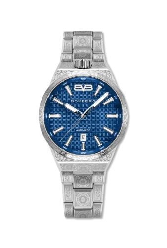 Strieborné pánske hodinky Bomberg Watches s ocelovým pásikom OCEAN BLUE 43MM Automatic