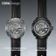 Men's silver CIGA Design watch with rubber strap Series M Magician TITANUM 46MM Automatic