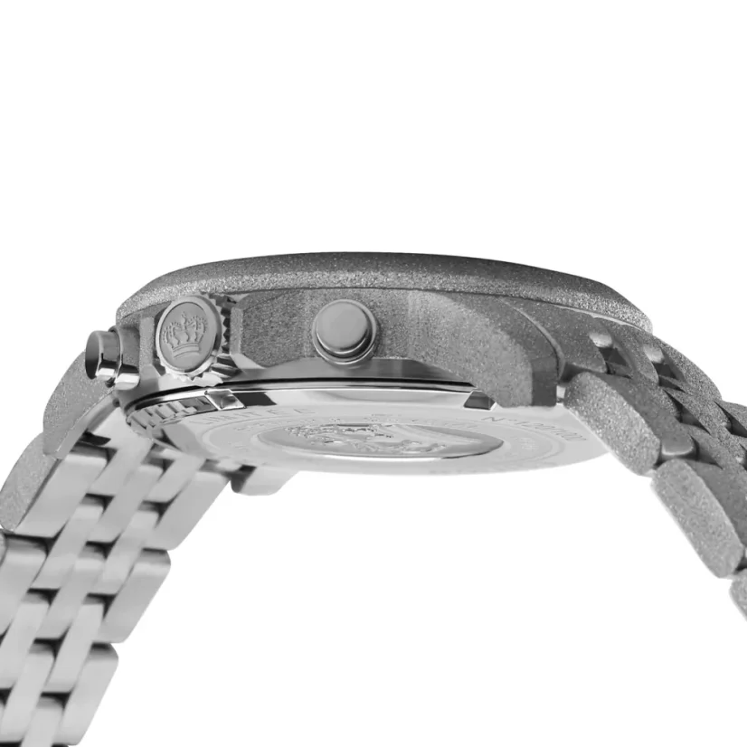 Orologio da uomo Louis XVI in argento con cinturino in acciaio Frosted Aramis - Silver 43MM