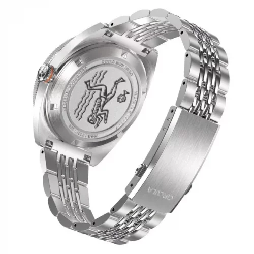 Muški srebrni sat Circula Watches s čeličnim pojasom AquaSport GMT - Blue 40MM Automatic