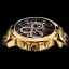 Złoty męski zegarek Ludwika XVI ze stalowym paskiem Athos le Grand - Gold 48MM