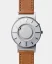 Men's silver Eone watch with leather strap Bradley Voyager - Silver 40MM
