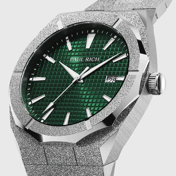 Men's silver Paul Rich watch with steel strap Frosted Star Dust Jade Waffle - Silver 45MM