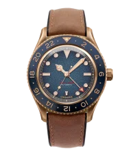 Relógio Undone Watches ouro para homem com pulseira de couro Basecamp Quest 40MM Automatic
