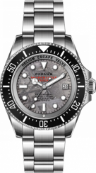 Srebrny męski zegarek Ocean X ze stalowym paskiem SHARKMASTER 1000 SMS1011M - Silver Automatic 44MM