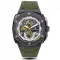 Men's black Ralph Christian watch with a rubber band The Entourage Chrono - Combat Green 45MM
