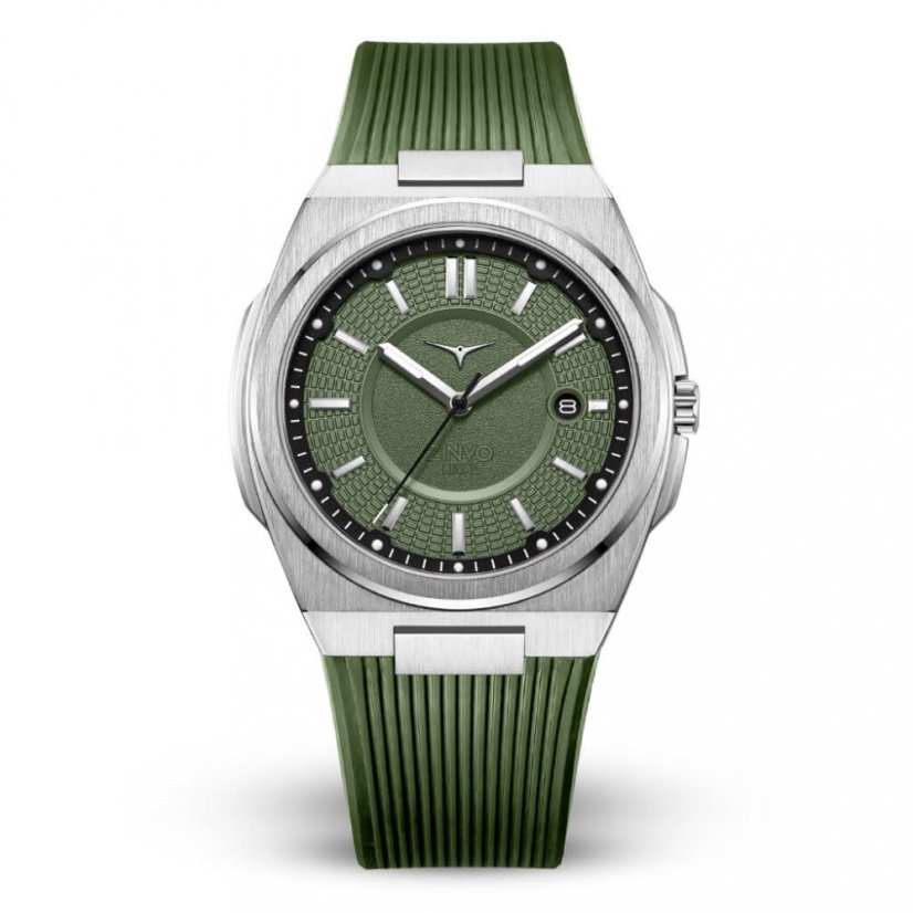 Silberne Zinvo Watches Herrenuhren mit Stahlband Rival - Oasis Silver 44MM