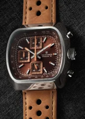 Herrenuhr aus Silber Straton Watches mit Ledergürtel Speciale All Brown 42MM