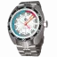 Orologio da uomo NTH Watches in argento con cinturino in acciaio DevilRay GMT With Date - Silver / White Automatic 43MM