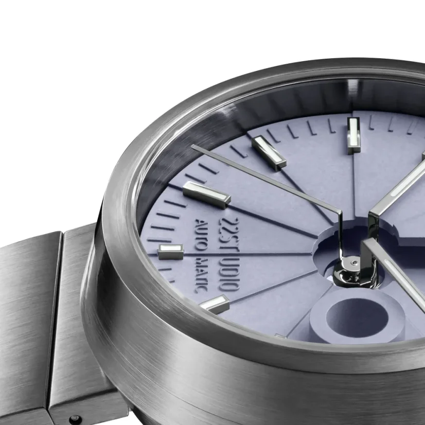 Zilverkleurig herenhorloge van 22Designstudio Watches met stalen band Concrete Sport 45MM Automati