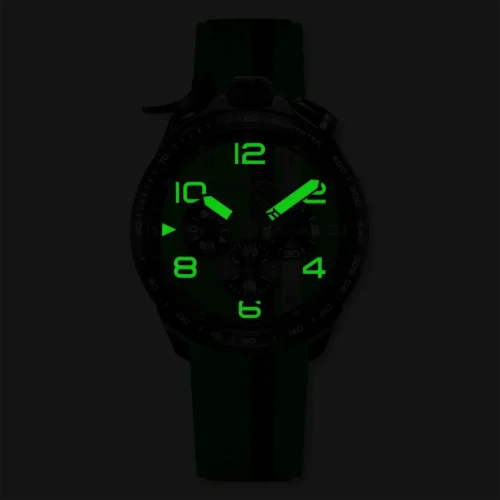 Reloj Bomberg Watches negro con banda de goma RACING 4.4 Green 45MM
