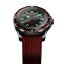 Stříbrné pánské hodinky Fathers s koženým páskem Evolution Red 40MM Automatic