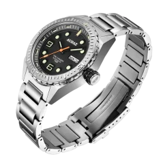 Men's silver Audaz watch with steel strap Tri Hawk ADZ-4010-01 - Automatic 43MM
