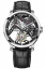 Herenhorloge in zilverkleur van Agelocer Watches met leren band Tourbillon Series Silver / Black 40MM