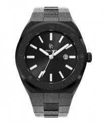 Černé pánské hodinky Paul Rich s ocelovým páskem Signature Frosted Barons Black 45MM