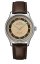 Męski srebrny zegarek Delbana Watches ze skórzanym paskiem Recordmaster Mechanical Silver / Gold 40MM