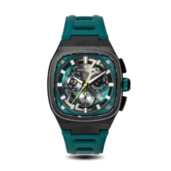 Men's black Ralph Christian watch with a rubber band The Legacy Chrono - Midnight Forest 42,5MM