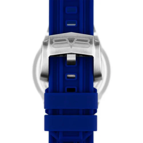 Stříbrné pánské hodinky Bomberg s gumovým páskem MAJESTIC BLUE 43MM Automatic