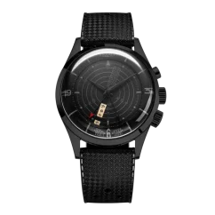 Schwarze Herrenuhr Vulcain mit Gummiband Nautical Heritage Full Black - Rubber 42MM Automatic