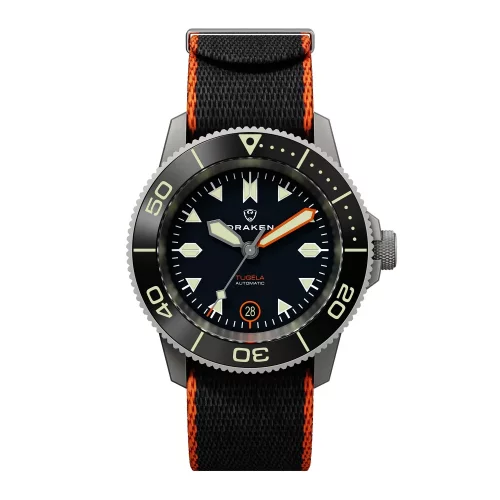 Reloj Draken plateado para hombre con correa de acero Tugela – Black 42MM