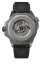 Strieborné pánske hodinky Undone Watches s gumovým pásikom AquaLume Black 43MM Automatic