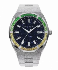 Relógio Paul Rich de prata para homem com pulseira de aço Exotic Fusion Frosted Star Dust - Silver 45MM Limited edition Automatic