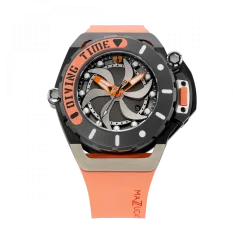 Herrenuhr Mazzucato in Schwarz mit Kautschukarmband RIM Scuba Black / Orange - 48MM Automatic