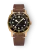Zlaté pánské hodinky Nivada Grenchen s koženým páskem Pacman Depthmaster Bronze 14123A14 Brown Leather White 39MM Automatic