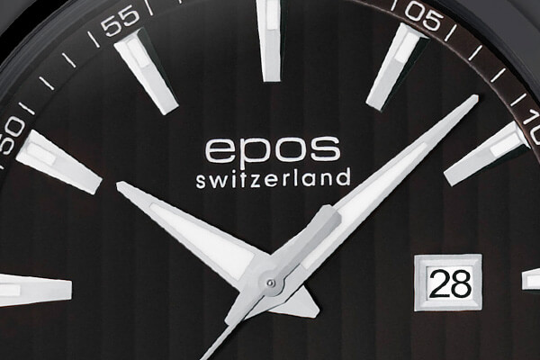 Černé pánské hodinky Epos s koženým páskem Passion 3401.132.25.15.25 43 MM Automatic