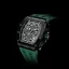 Muški crni sat Tsar Bomba Watch s gumicom TB8204Q - Black / Green 43,5MM
