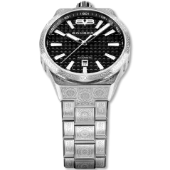 Strieborné pánske hodinky Bomberg Watches s ocelovým pásikom CLASSIC NOIRE 43MM Automatic