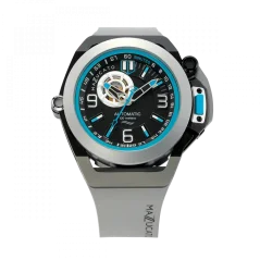 Czarny męski zegarek Mazzucato z gumowym paskiem RIM Scuba Black / Silver - 48MM Automatic