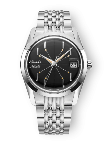 Relógio Nivada Grenchen prata para homem com bracelete em aço Antarctic Spider 35011M04 35M