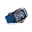 Zlaté pánske hodinky Nsquare s gumovým opaskom Dragon Overloed Gold / Blue 44MM Automatic