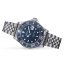 Ασημένιο ρολόι Davosa για άντρες με ιμάντα από χάλυβα Ternos Ceramic - Silver/Blue 40MM Automatic