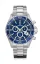 Męski srebrny zegarek Delma Watches ze stalowym paskiem Santiago Chronograph Silver / Blue 43MM