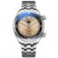 Relógio Phoibos Watches de prata para homem com pulseira de aço Eagle Ray 200M - PY039H Sunray Champagne Automatic 41MM