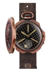 Relógio Mondia ouro para homens com pulseira de couro Tambooro Bullet Dirty Bronze Red 48MM Limited Edition