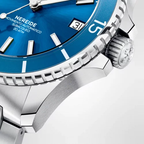 Montre homme Venezianico en argent avec un bracelet en acier Nereide 3121502C Blue 39MM Automatic