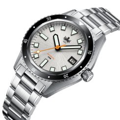 Muški srebrni sat Phoibos Watches s čeličnim remenom Argo PY052E - Automatic 40,5MM