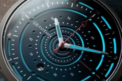 Stříbrné pánské hodinky Gravithin s koženým páskem ArgoMatic Silver 42MM Automatic