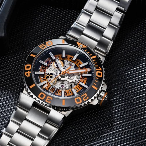 Strieborné pánske hodinky Epos s oceľovým pásikom Sportive 3441.135.99.15.30 43MM Automatic