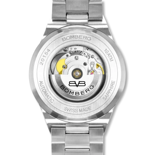 Montre Bomberg Watches pour homme de couleur argent avec bracelet en acier CLASSIC NOIRE 43MM Automatic