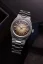 Men's silver Nivada Grenchen watch with steel strap F77 Brown Smoked With Date 69002A77 37MM Automatic